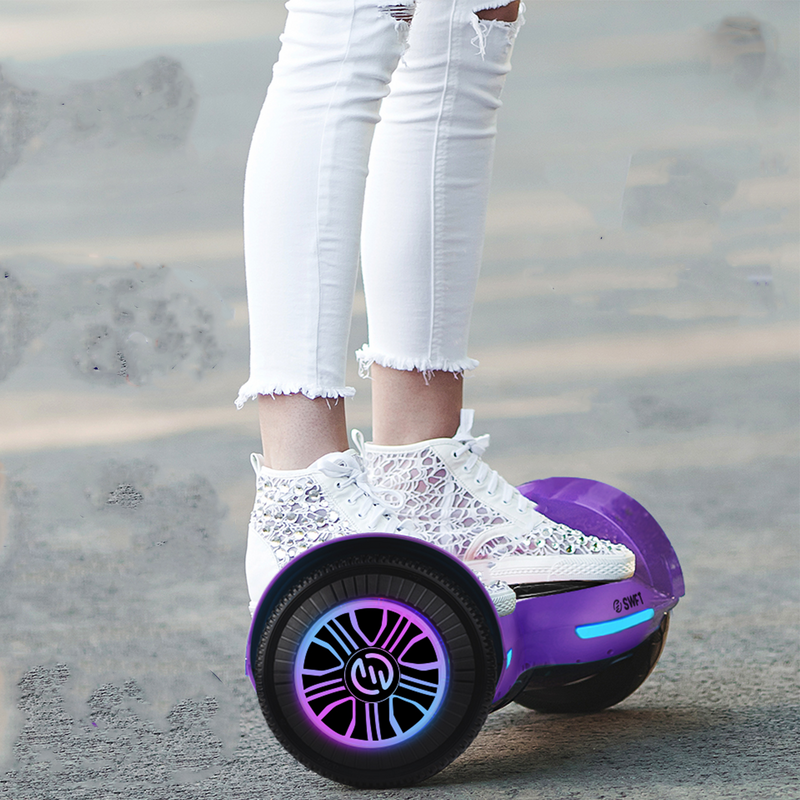 Ride SWFT Blaze Self Balancing Hoverboard Scooter w/ LED & 6.5 In Wheels, Grape