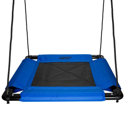 Swinging Monkey Giant 32 Inch Square Web Fabric Outdoor Family Play Swing, Blue