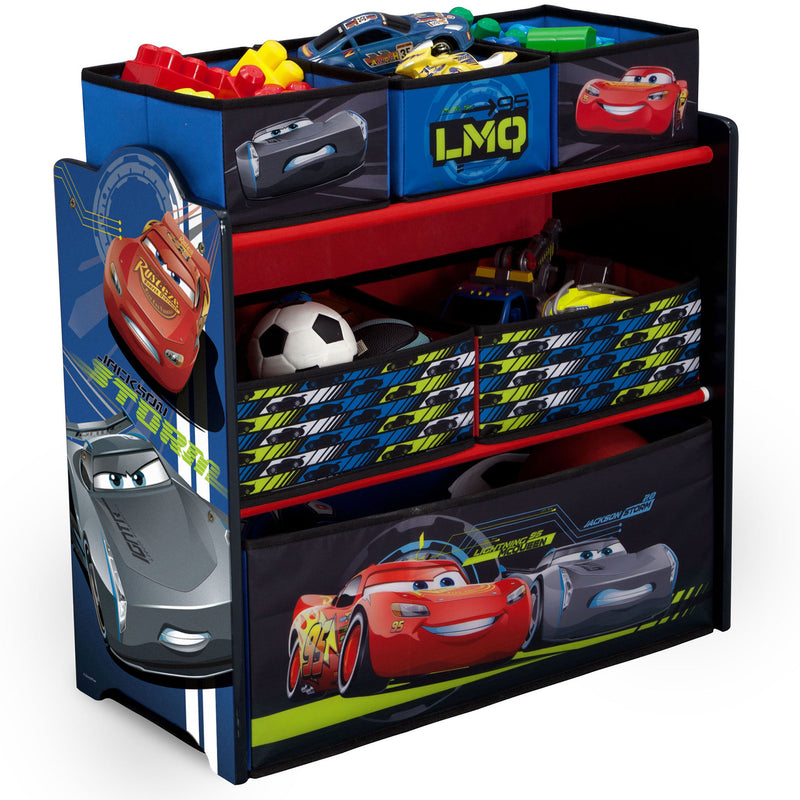 Delta Children Disney Pixar Cars 6 Different Sized Bins Toy Storage Organizer