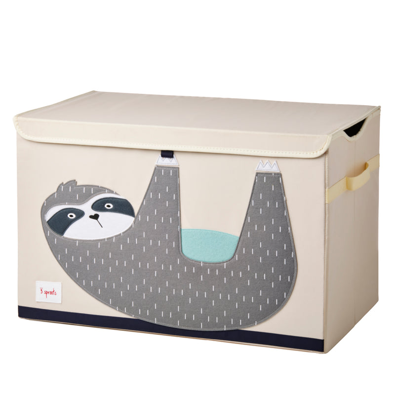 3 Sprouts Collapsible Kids Toy Chest Storage Bin & Bookshelf Rack, Sloth Print