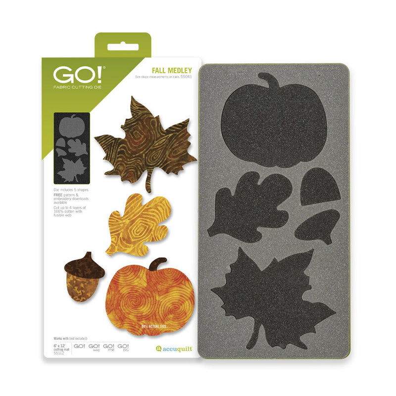 AccuQuilt GO! Fall Autumn Medley Fabric Cutting Die w/ Multiple Shapes and Sizes