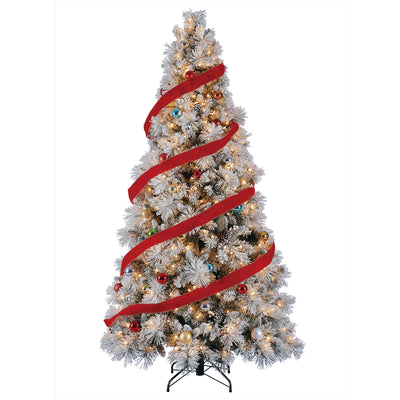 Home Heritage Snowdrift Spruce 7.5' Pre-Lit Christmas Tree with Rotating Stand