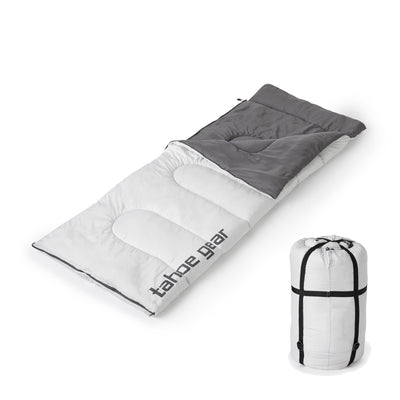 Tahoe Gear 30 Degree Rectangular Lightweight Portable Sleeping Bag with Hood