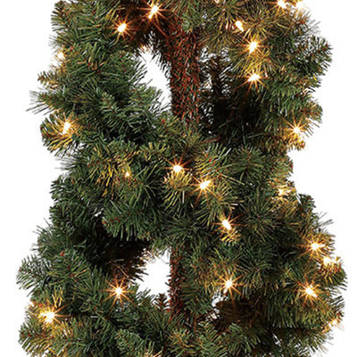 Home Heritage 5 Ft Spiral Artificial Topiary Christmas Pine Tree w/ Clear Lights