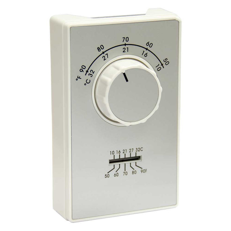 TPI ET9SRTS SPST Cool Only 120 Volt Line Voltage Thermostat with Thermometer