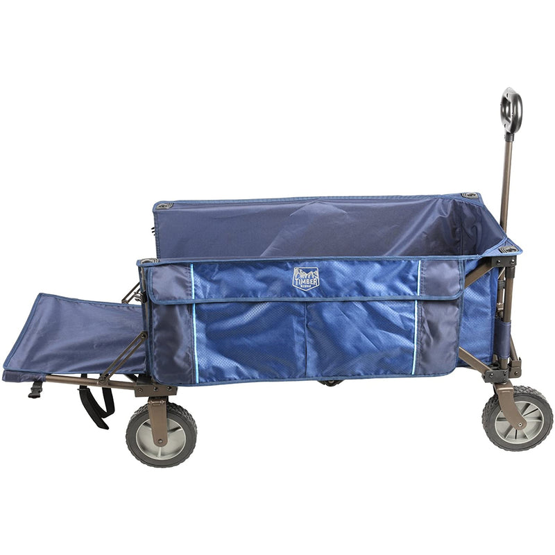 Timber Ridge 21727 Laburnum Foldable Rolling Utility Tailgate Wagon Cart, Blue