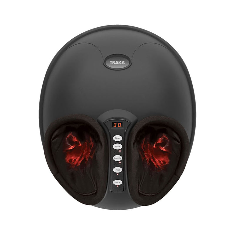 TRAKK Dome Shiatsu Air Compression Vibrating Foot Massager with Heat, Black