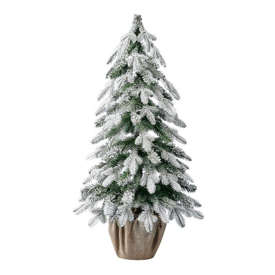Home Heritage Entry Potted Fir 3' Artificial Flocked LED Prelit Christmas Tree