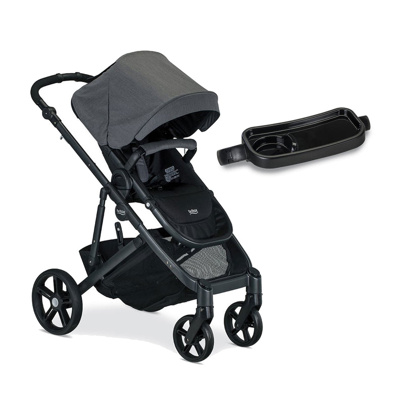 Britax B Ready G3 Folding Reclining Travel Baby Stroller and Stroller Snack Tray