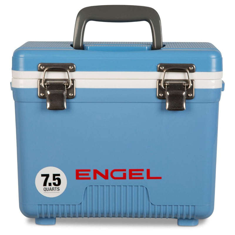 ENGEL 7.5-Quart EVA Gasket Seal Ice and DryBox Cooler with Carry Handles, Blue - VMInnovations