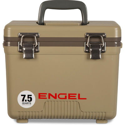 ENGEL 7.5-Quart EVA Gasket Seal Ice and DryBox Cooler with Carry Handles, Tan
