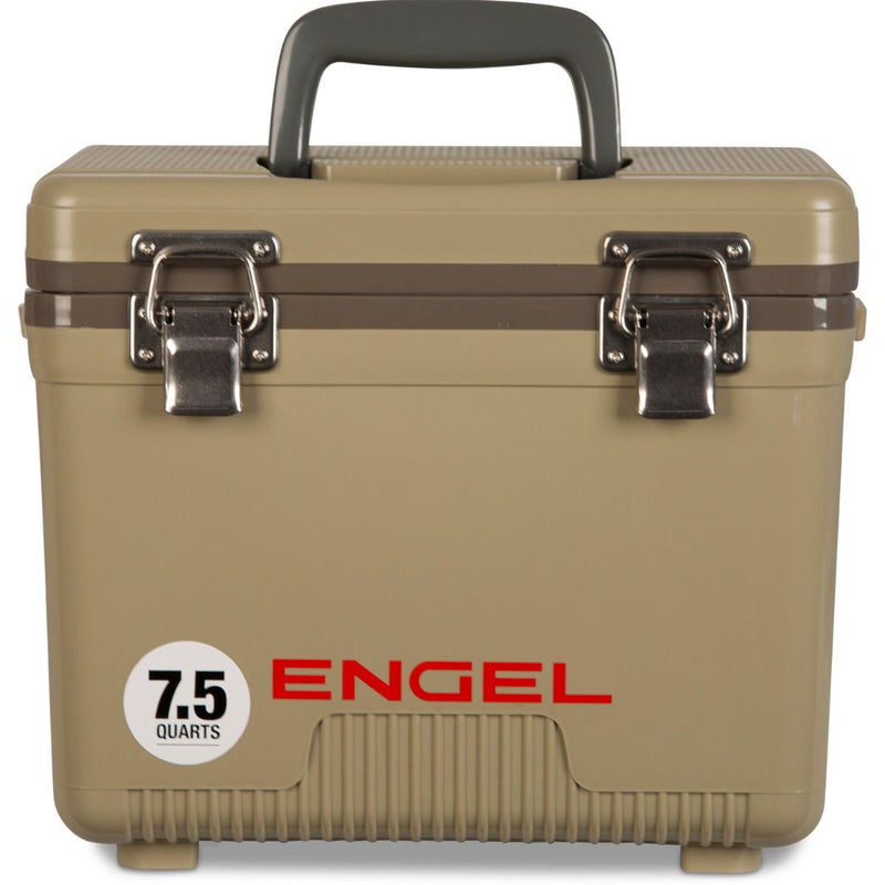 ENGEL 7.5-Quart EVA Gasket Seal Ice and DryBox Cooler with Carry Handles, Tan