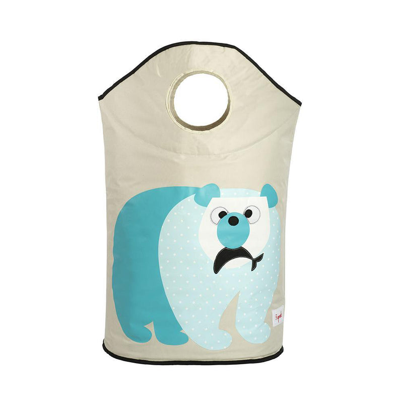 3 Sprouts Baby Laundry Hamper Storage Basket Organizer for Nursery, Polar Bear