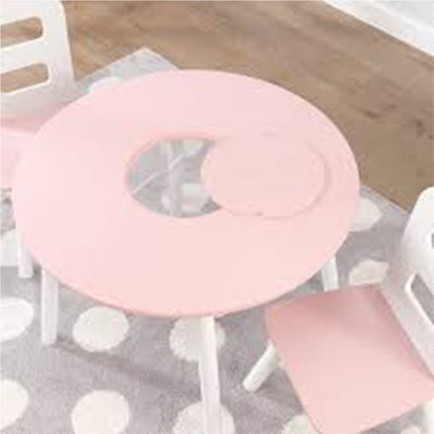 KidKraft 26165 Round Storage Crafting Table and 2 Chair Set for Children, Pink