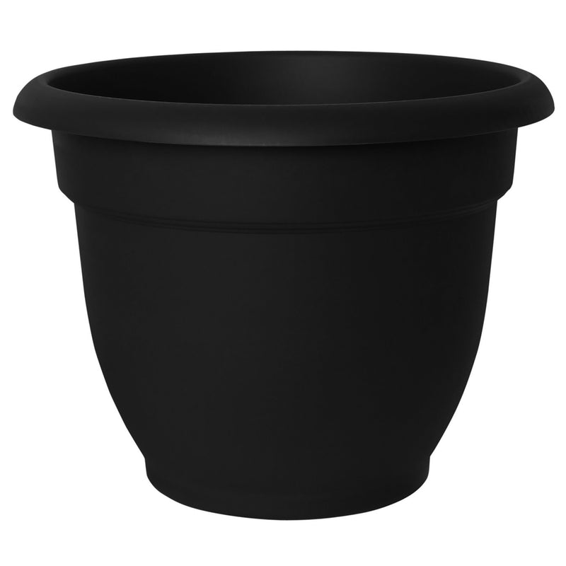 Bloem 20-56912 Ariana 12 Inch Self Watering Plastic Flowerpot Planter, Black