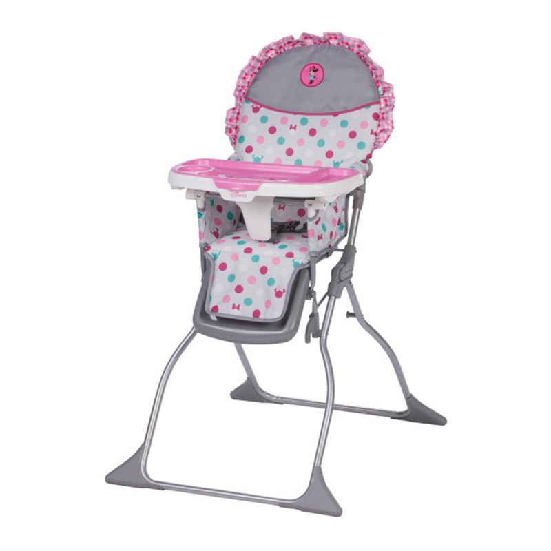 Disney Baby Simple Fold Plus High Chair with Adjustable Tray, Minnie Dot Fun