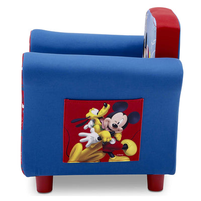 Delta Children Disney Mickey Mouse Upholstered Toddler Chair with Side Pockets