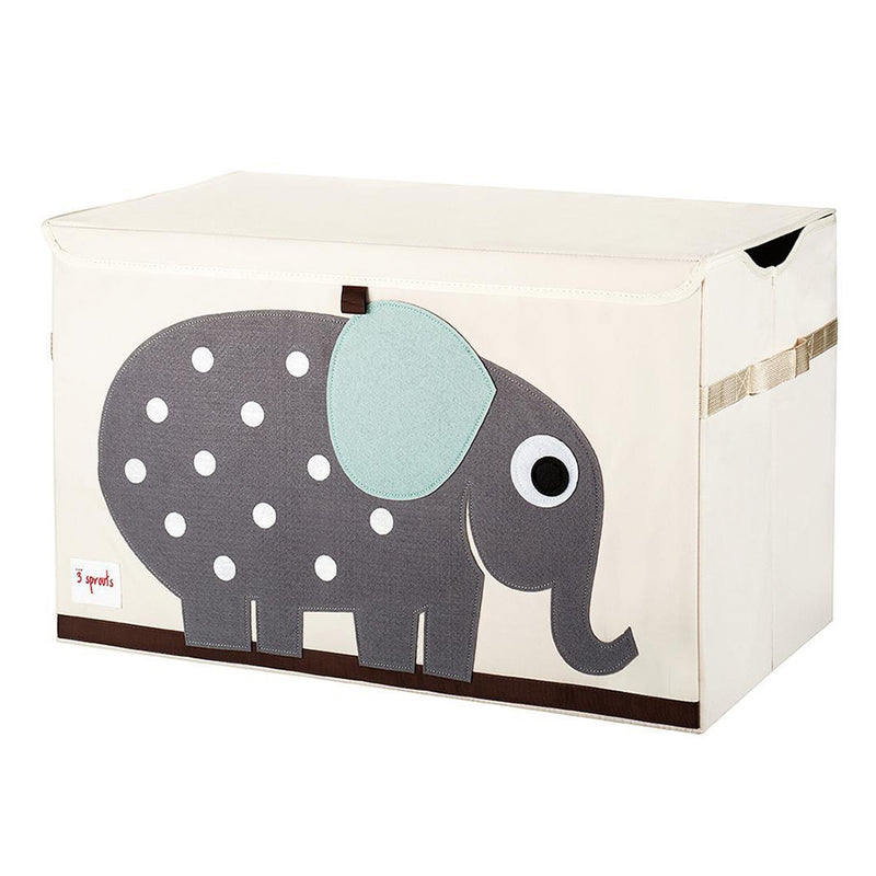 3 Sprouts Foldable Fabric Storage Cube Box Soft Toy Bin, Owl & Elephant (2 Pack)