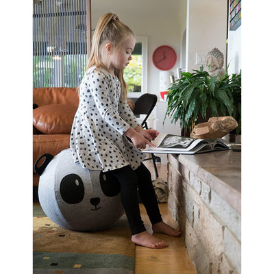 Vivora Niko Children's Inflatable 18 Inch Bounce Exercise Ball Chair, Panda Bear - VMInnovations