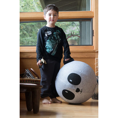 Vivora Niko Children's Inflatable 18 Inch Bounce Exercise Ball Chair, Panda Bear - VMInnovations
