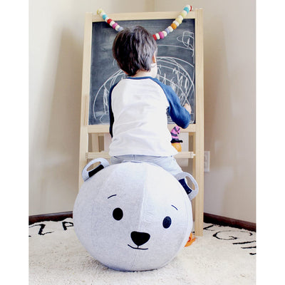 Vivora Niko Children's Inflatable 18 Inch Bounce Exercise Ball Chair, Polar Bear