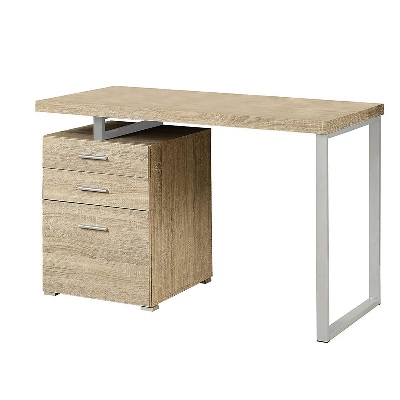 Monarch Specialties Left/Right Facing Modern Home Office Computer Desk, Natural