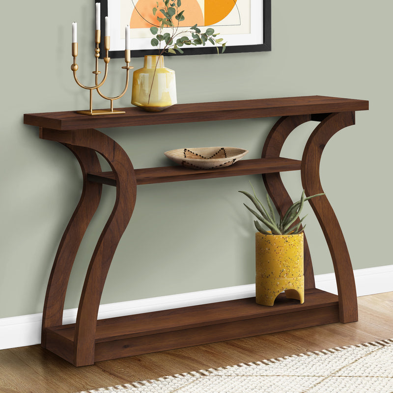 Monarch Specialties Home Entryway Stylish 47" Long Wood Look Accent Table, Dark