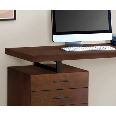 Monarch Specialties Home Office 47" Long Right/Left Facing Computer Desk, Cherry
