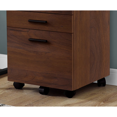 Monarch Specialties Spacious 3 Drawer Home Office Rolling Filing Cabinet, Cherry