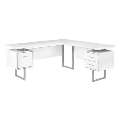 Monarch Specialties Home Office Right/Left Facing L Shape Computer Desk, White