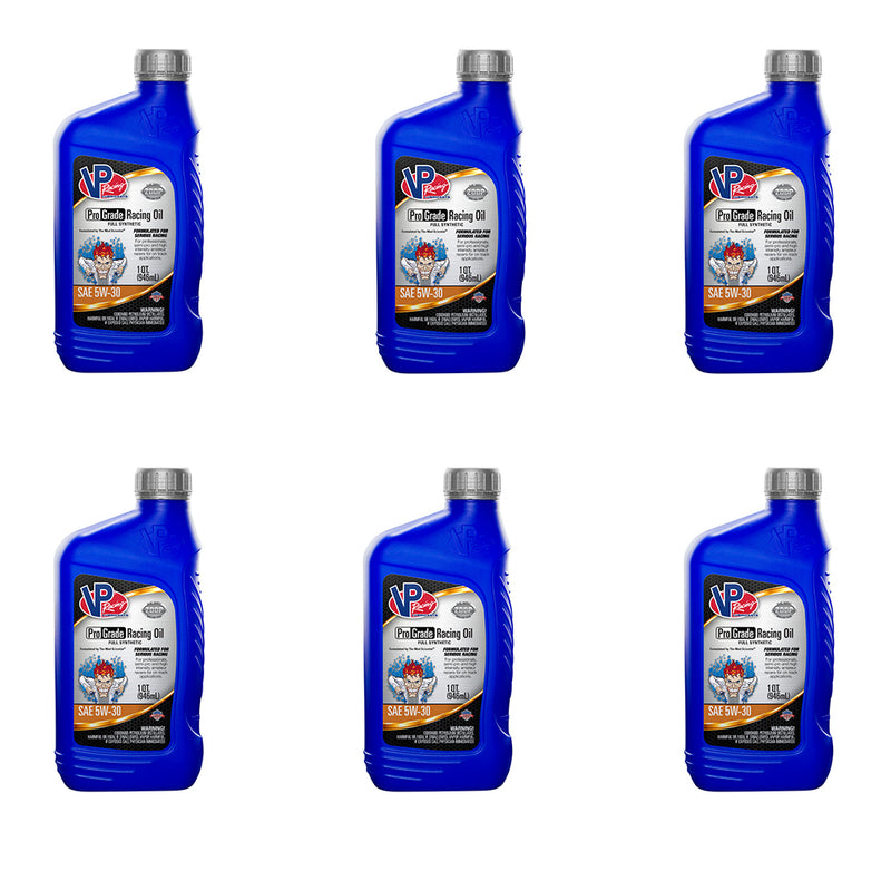 VP Racing Fuels Full Synthetic Pro Grade Racing Oil, SAE 5W-30 (6 Pack)