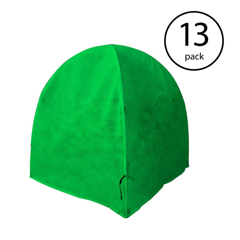 NuVue 28" All Season Plant Shrub Frost Protection Cover, Garden Green (13 Pack)