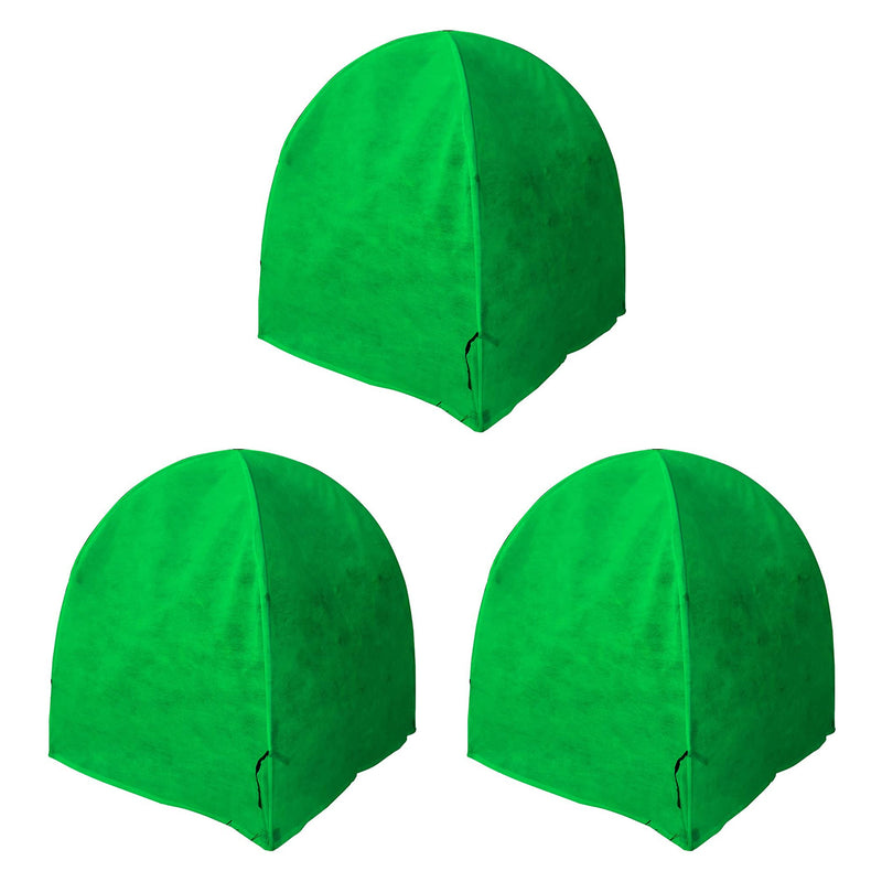 NuVue 28 In All Season Plant Shrub Frost Protection Cover, Garden Green (3 Pack)