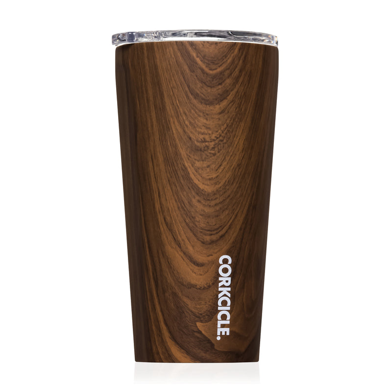 Corkcicle Origins 16 Ounce Stainless Steel Travel Tumbler with Lid, Walnut Wood
