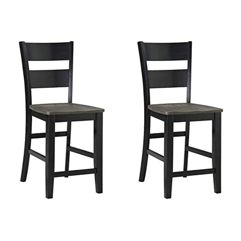Wallace & Bay Kelley 24 Inch Wooden Barstool Seat Set, Gray (2 Pack) (Open Box)