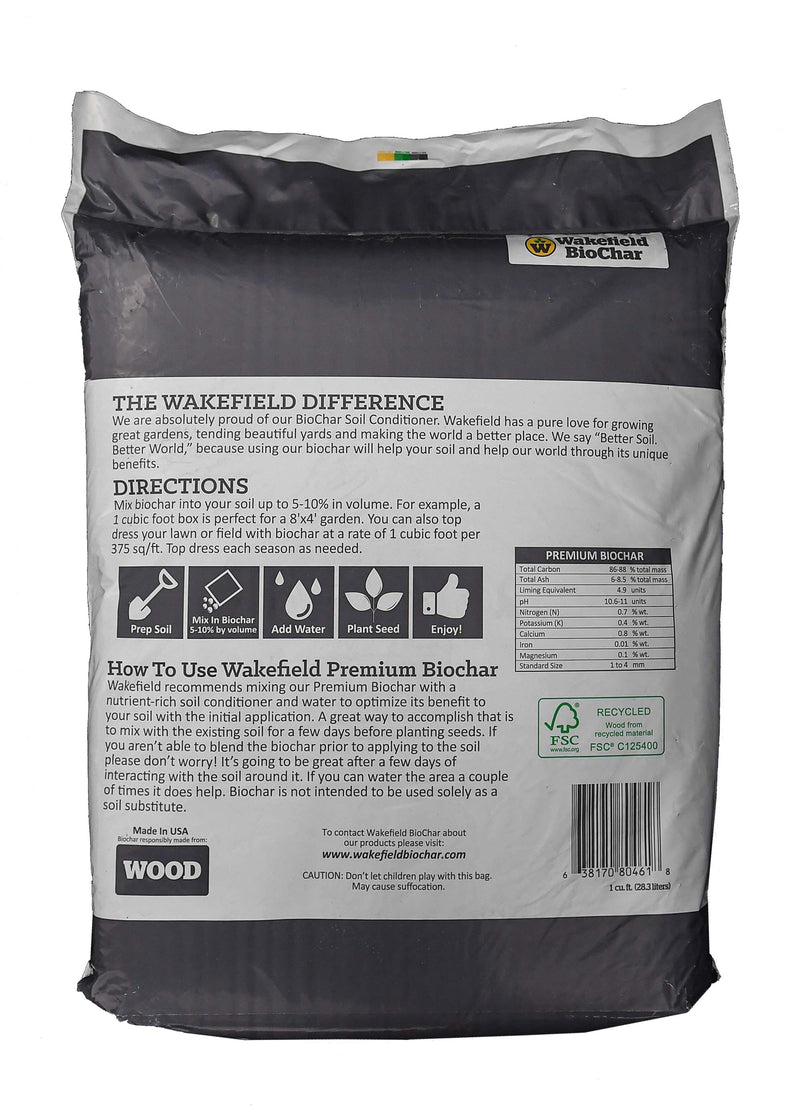 Wakefield 1 Cu Ft Bag Premium Biochar Garden Soil Conditioner - VMInnovations