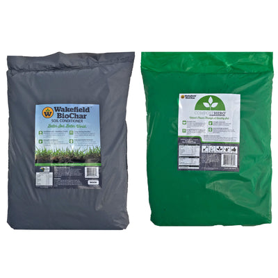 Wakefield 1 Cu Ft Biochar Organic Garden Soil Conditioner & 1 Cu Ft Compost - VMInnovations