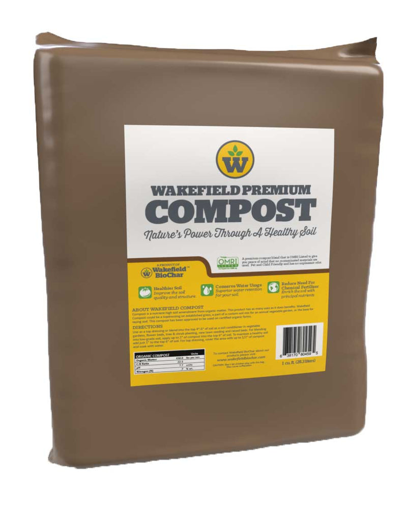 Wakefield BioChar Garden Premium Compost for Healthier Soil 1 Cubic Feet Bag - VMInnovations