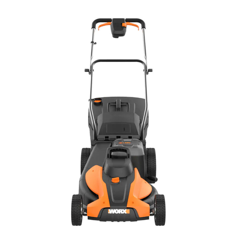 Worx WG744 Power Share 17 Inch 40 Volt Walk-Behind Lawn Mower, Black and Orange