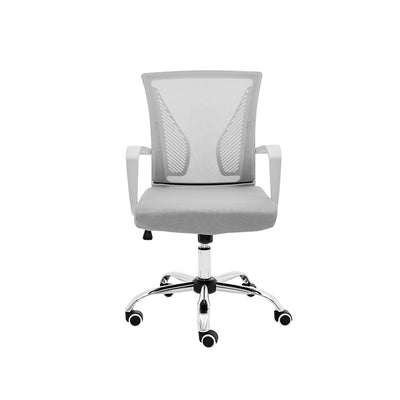 Modern Home Zuna Ergonomic Mesh Mid Back Office Desk Rolling Chair, White & Gray