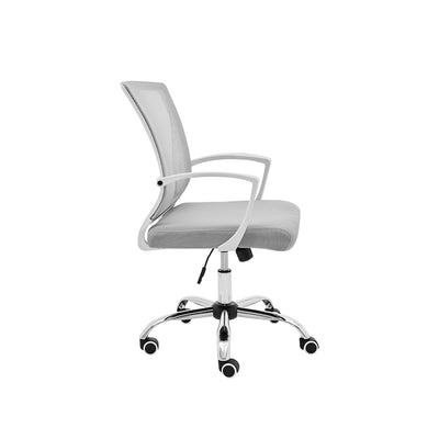 Modern Home Zuna Ergonomic Mesh Mid Back Office Desk Rolling Chair, White & Gray