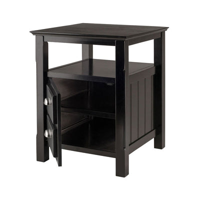 Winsome Solid Composite Wood 2 Drawer Timber Nightstand and Accent Table, Black