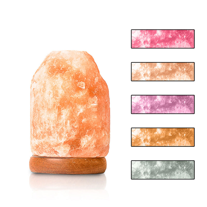 Salacia Mini Heart of the Himalayan USB Multi-Color Salt Lamp Light, Pink