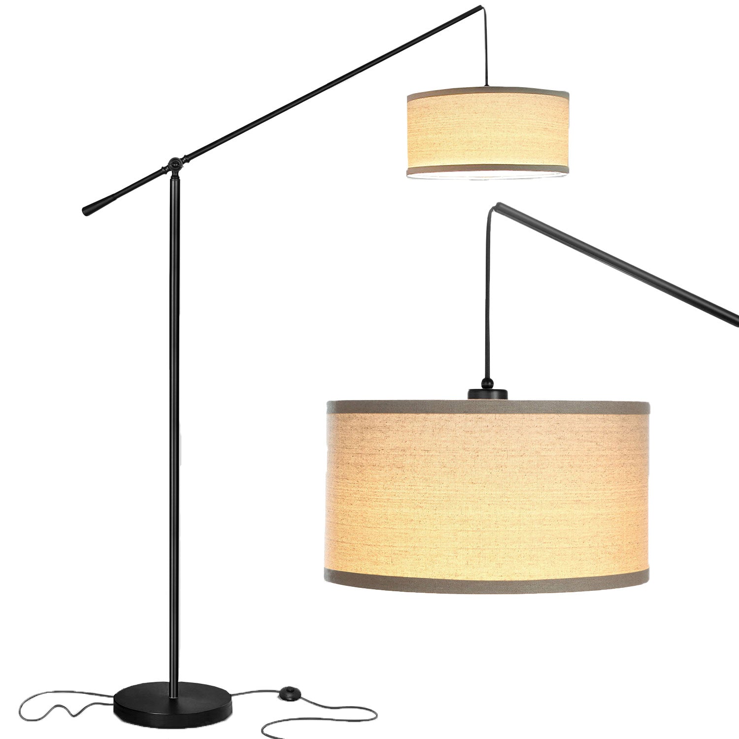 Brightech 2 Contemporary Hanging Arc Floor Lamp with LED Bulb, Black (For Parts) - VMInnovations