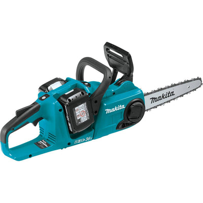 Makita XCU03PT1 18 Volt Brushless 14 Inch Electric Chainsaw Kit & 4 Batteries