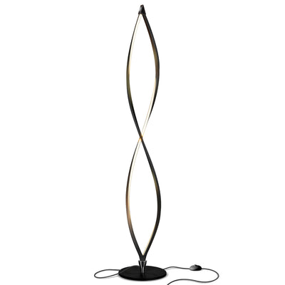 Brightech Twist LED Spiral Decorative Standing Floor Lamp with Dimmer, Black