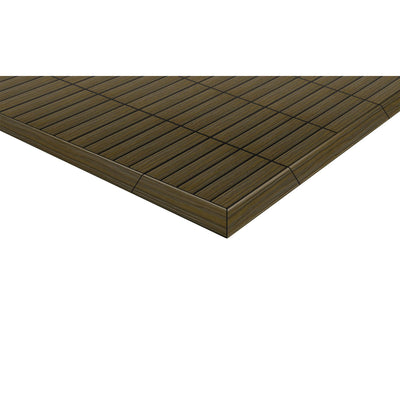 AURA 24 x 3 Inch Polymer Interlocking Deck Trim Transition Piece, Brown (4 Pack)