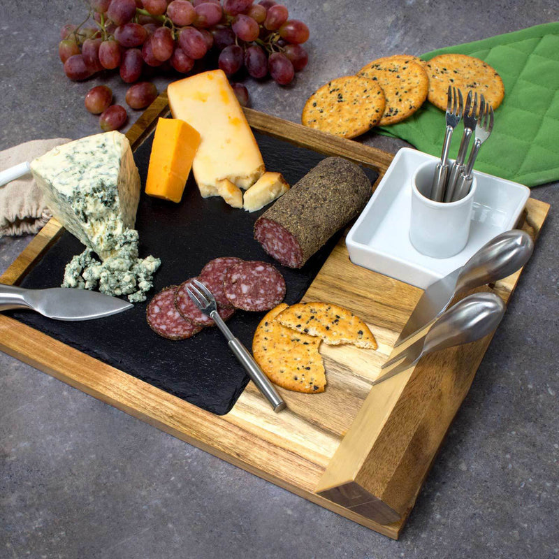 Zelancio 10 Piece Charcuterie Cheese Board Set with Acacia Wood Serving Tray