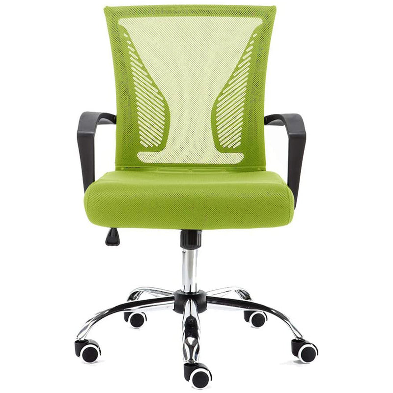 Modern Home Zuna Ergonomic Mesh Mid Back Office Desk Rolling Chair, Black & Lime